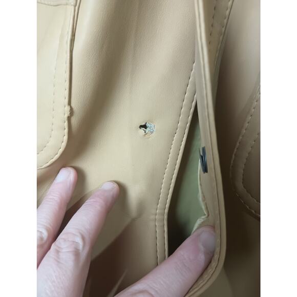 Vintage 70s Caribu by Briarcliff Fuax Leather Vinyl Jacket Tan Men Large *flaw* - Picture 3 of 6